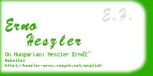 erno heszler business card